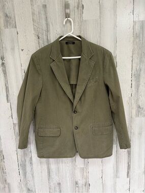 L.L. Bean Men’s Size 42 Vintage 2 Button Blazer In Light Olive 100% Cotton